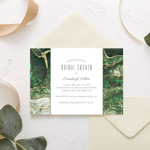 Convites Chá de panela Escuro de Emerald Gemstone Verde