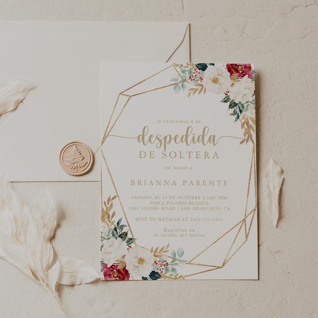 Convites Chá de panela espanhol clássico geométrico (Criador carregado)