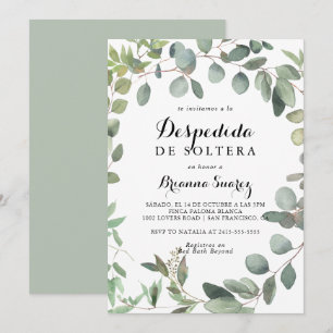 Convites Chá de panela Espanhol do Eucalipto Foliage Delig