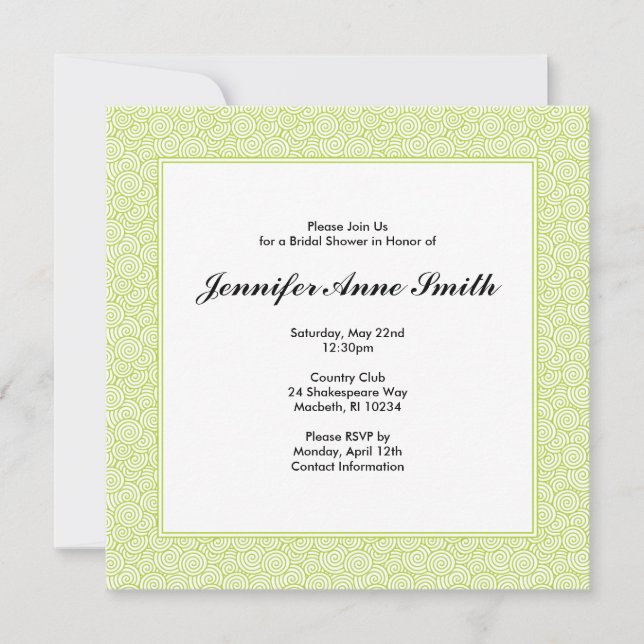 Convites Chá de panela espiral (Frente)