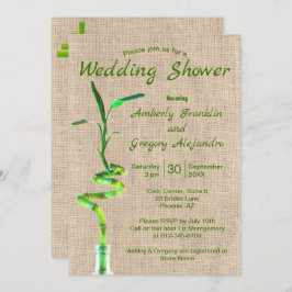 Convites Chá de panela Espirateado Lucky Bamboo - Burlap Ru