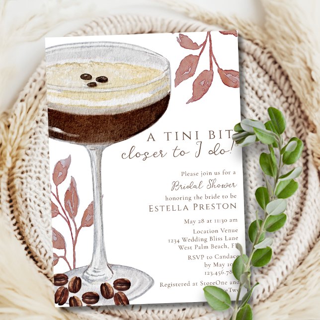 Convites Chá de panela Espresso Martini Tini Mais Próximo (Criador carregado)