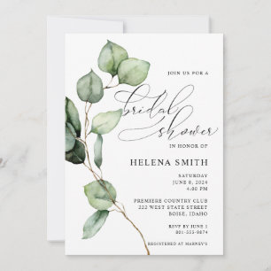 Convites Chá de panela Eucalyptus Watercolor
