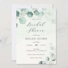 Convites Chá de panela Eucalyptus Watercolor