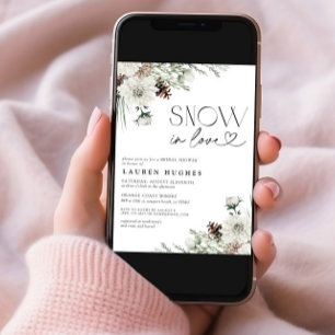 Convites Chá de panela Evergreen QR de neve apaixonada