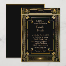 Convites Chá de panela,excelente Gatsby metal Dourado