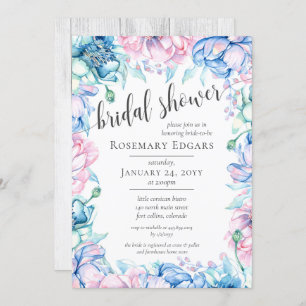 Convites Chá de panela Farmhouse Floral de Watercolor