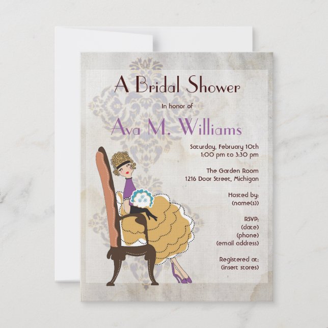 Convites Chá de panela feminino da menina (Frente)