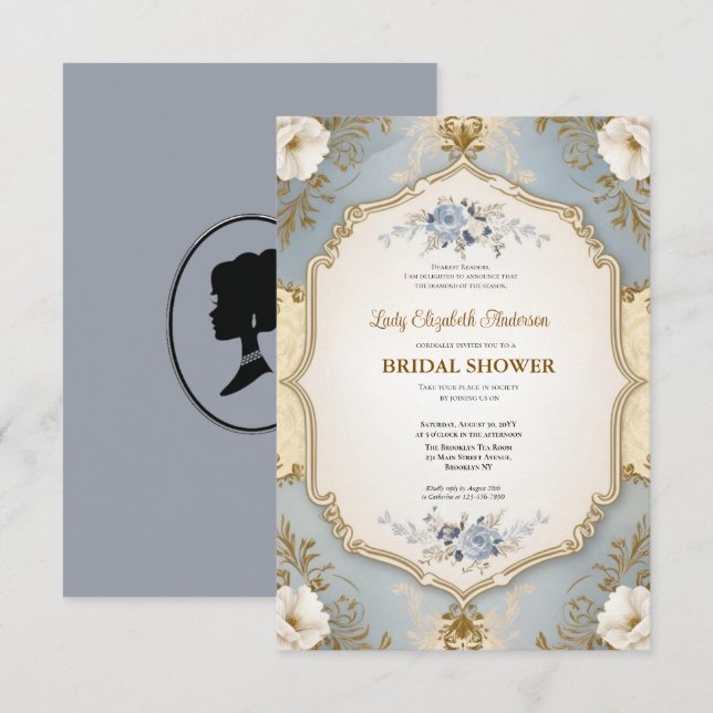 Convites chá de panela, festa do castelo francês (Frente/Verso)