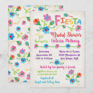 Convites Chá de panela Fiesta Mexicano Embroiderado