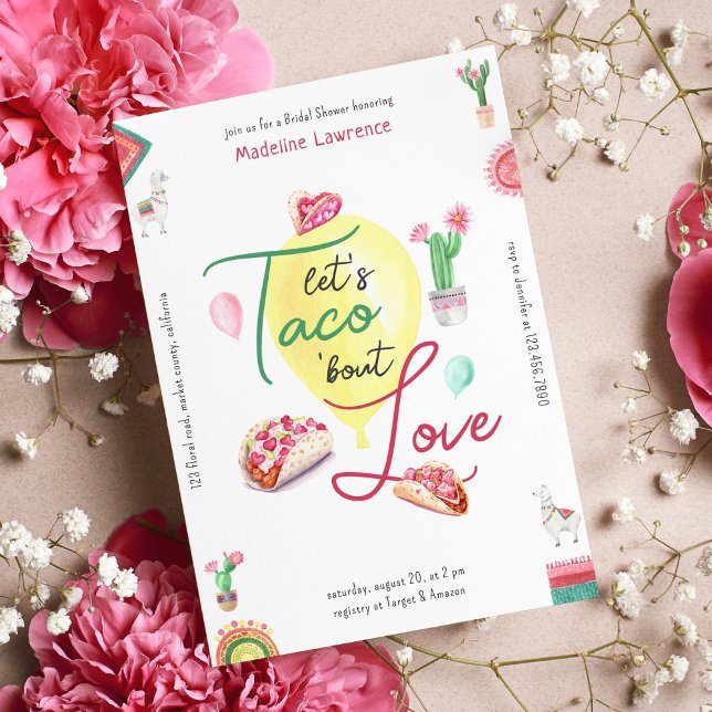 Convites Chá de panela Fiesta Mexicano Taco Bout Love (Criador carregado)