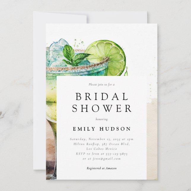 Convites Chá de panela Fiesta Watercolor (Frente)