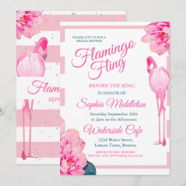 Convites Chá de panela Flamingo Fling Strike Floral Chic