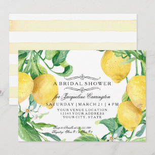 Convites Chá de panela Flor Floral de Limão Moderno