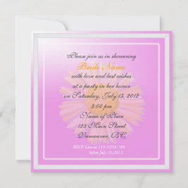 Convites Chá de panela, flor roxa