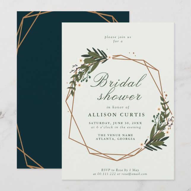 Convites chá de panela floral (Frente/Verso)