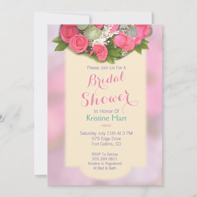 Convites Chá de panela floral (Frente)