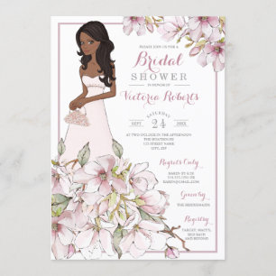 Convites Chá de panela Floral Africano-Americano Bride