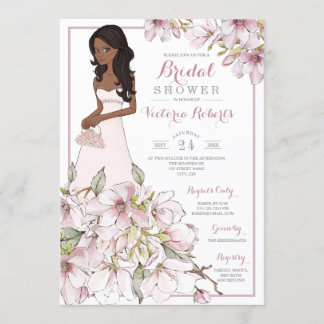 Convites Chá de panela Floral Africano-Americano Bride