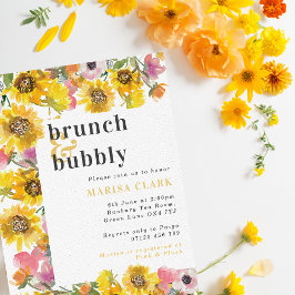 Convites Chá de panela Floral Amarelo e Cor-de-Rosa Brunei