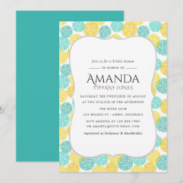 Convites Chá de panela Floral Amarelo e Teal