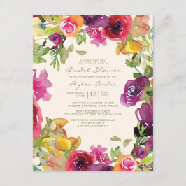 Convites Chá de panela Floral Amarelo-Laranja-Roxo