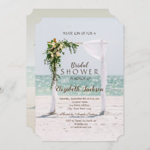 Convites Chá de panela Floral Arbor de Casamento de Praia