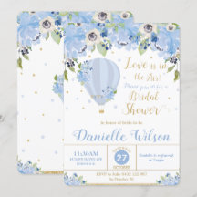 Chá de panela Floral Azul Balão de Ar Quente Elega
