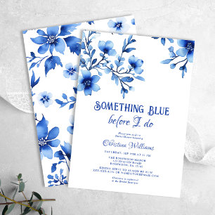 Convites Chá de panela Floral Azul Brunch