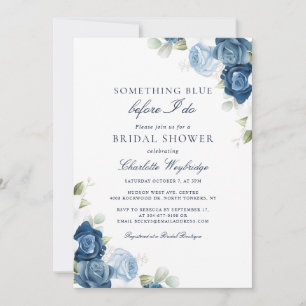 Convites Chá de panela Floral Azul Dusty
