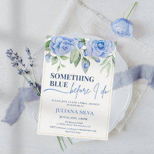 Convites Chá de panela Floral Azul Elegante