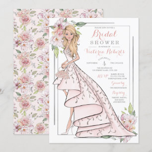 Convites Chá de panela Floral Blonde Bride