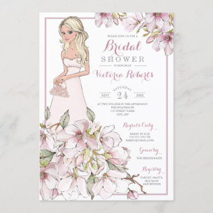 Convites Chá de panela Floral Blonde Bride