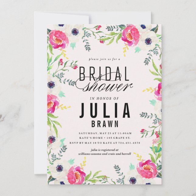 Convites Chá de panela FLORAL BOÉMIO (Frente)