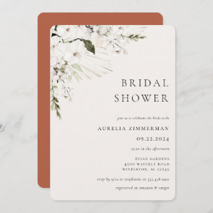 Convites Chá de panela Floral Bohemian Branco