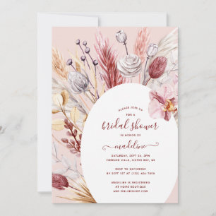 Convites Chá de panela Floral Boho Pampas Grass