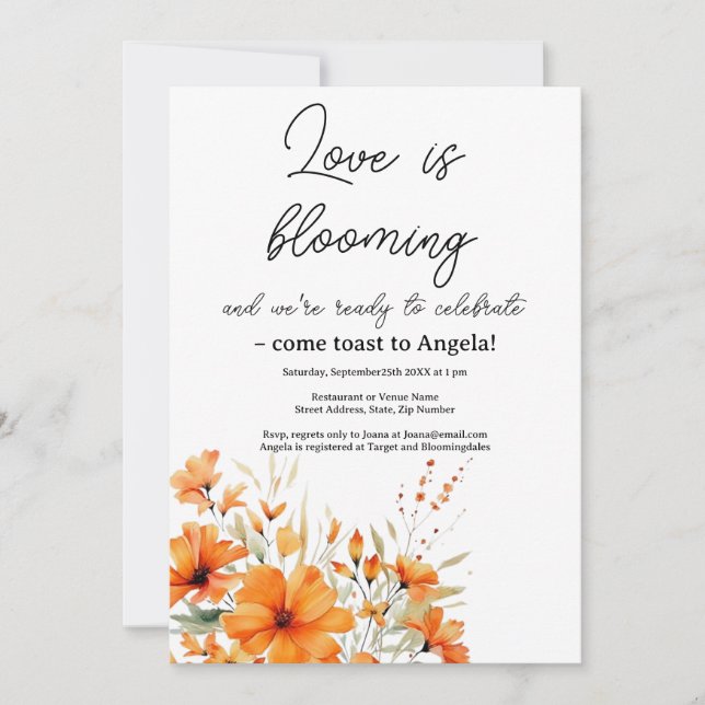 Convites Chá de panela Floral Boho Terracotta (Frente)