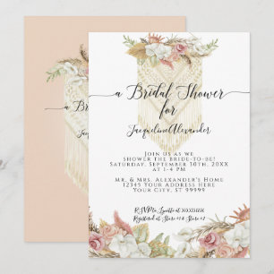 Convites Chá de panela Floral Boho Tropical Pampas Grass