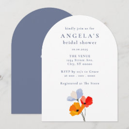 Convites Chá de panela Floral Bold Poppy