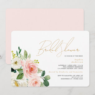 Convites Chá de panela Floral bonito Blush