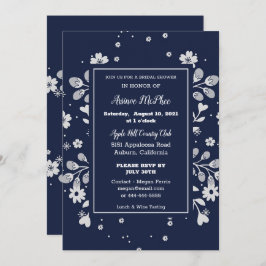 Convites Chá de panela Floral Branco