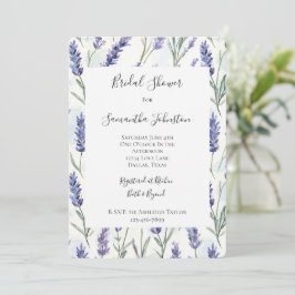 Convites Chá de panela Floral Branco da Lavanda Roxa bonito