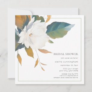 Convites Chá de panela Floral Branco Elegante