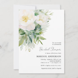 Convites Chá de panela Floral Branco Elegante Simples