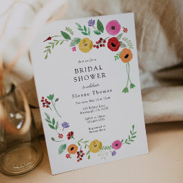 Convites Chá de panela Floral Brilhante Bohemiano