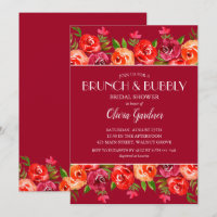 Chá de panela Floral Brunch e Bubble Watercolor