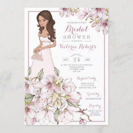 Convites Chá de panela Floral Brunette Bride