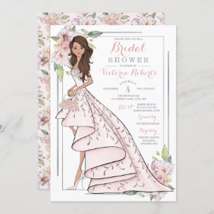 Convites Chá de panela Floral Brunette Bride