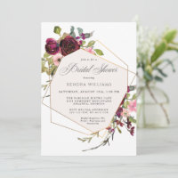 Chá de panela Floral Burgundy e Blush Boho