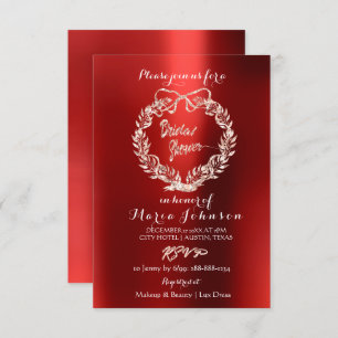 Convites Chá de panela Floral Burgundy Wreath Rosa Rosa Ros